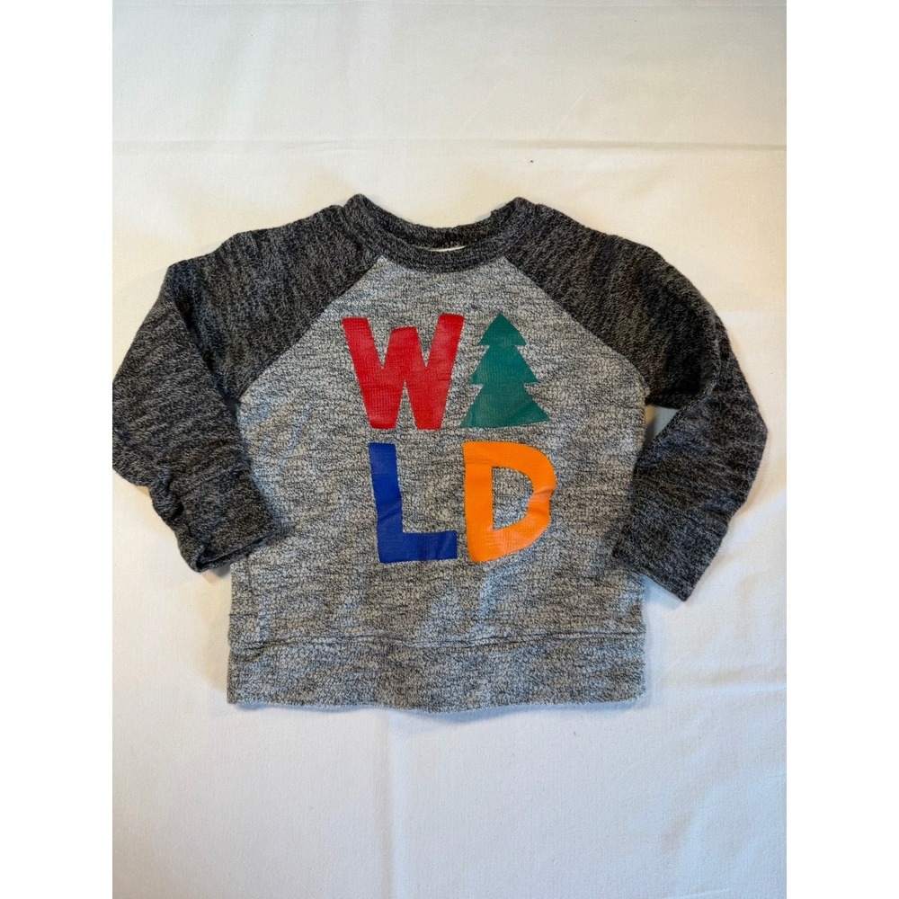 Toddler Boys Old Navy Wild One Holiday Ranglan Heathered Sweater - Sz 2T